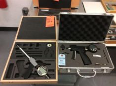 Lot of (2) asst digital pistol grip bore gages with cases