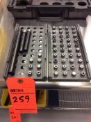 Lot of (47) asst ER-11 collets with (3) collet extenders