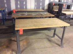 Lot of (3) asst 5' and 6' wood top work tables