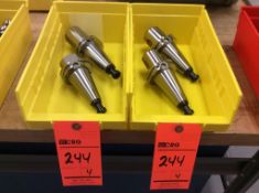 Lot of (4) CAT-40 bright finish asst EM series end mill holders