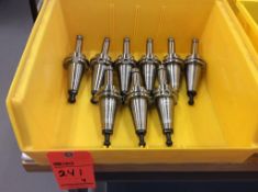 Lot of (9) CAT-40 ER11 2" shank bright finish through spindle coolant tool holders