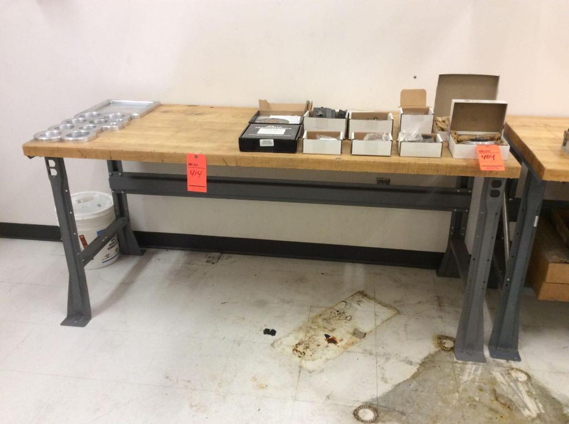 Lot of (2) 6' wood top workbenches