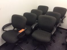 Lot of (7) HON upholstered executive chairs