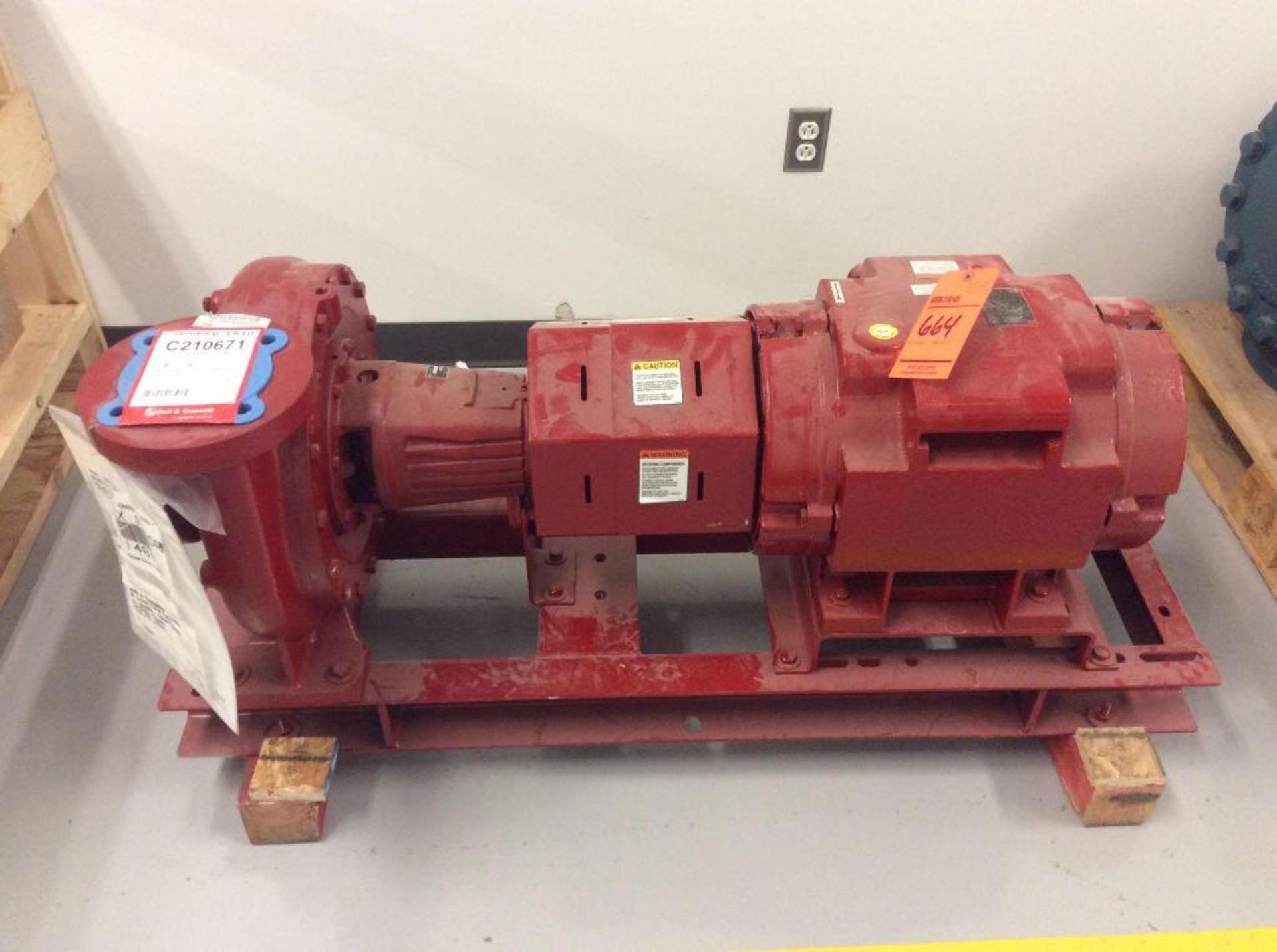 Bell and Gossett pump set, 25 hp, 1800 rpm, 512 gal per minute