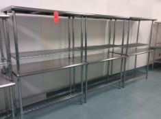 Lot of (6) 4' stainless steel top metro type clean room work tables