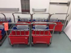 Lot of (5) portable clean room cleaning carts