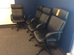 Lot of (4) leather executive chairs