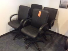 Lot of (4) high back leather executive chairs