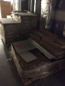 Lot of suspended ceiling materials - includes cases of Armstrong clean-room tiles and USG gridwork,