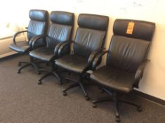 Lot of (4) leather executive chairs