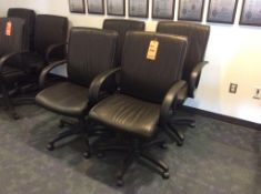 Lot of (4) high back leather executive chairs