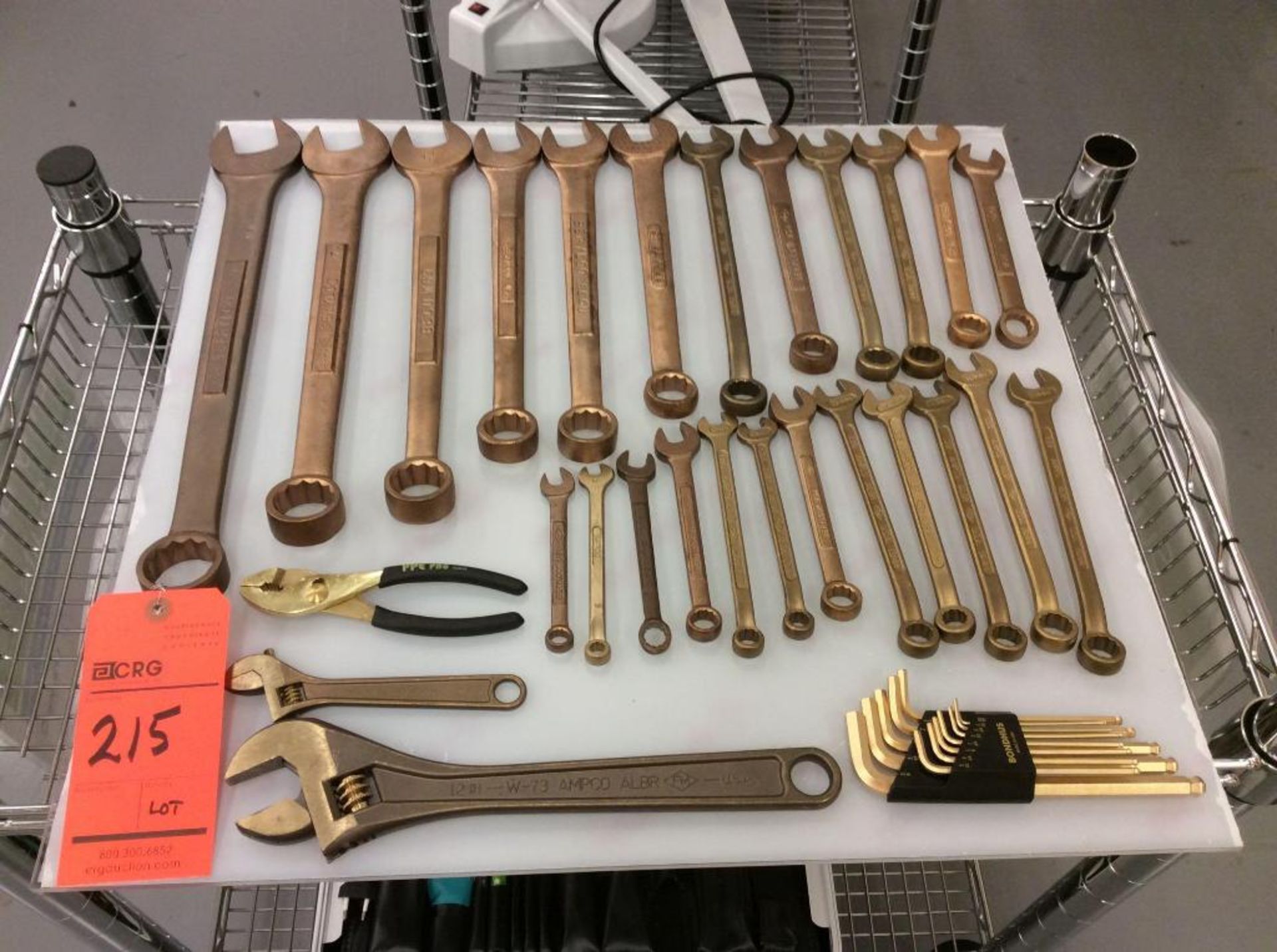 Lot of asst non sparking copper hand tools with case