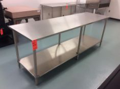 Lot of (2) 8' stainless steel work tables