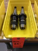 Lot of (2) Accupro CAT-40 tool holders with keyless chucks