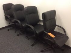 Lot of (4) leather executive chairs