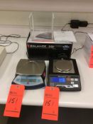 Lot of (2) asst electronic micro analytical and precision balances and precious metal scales