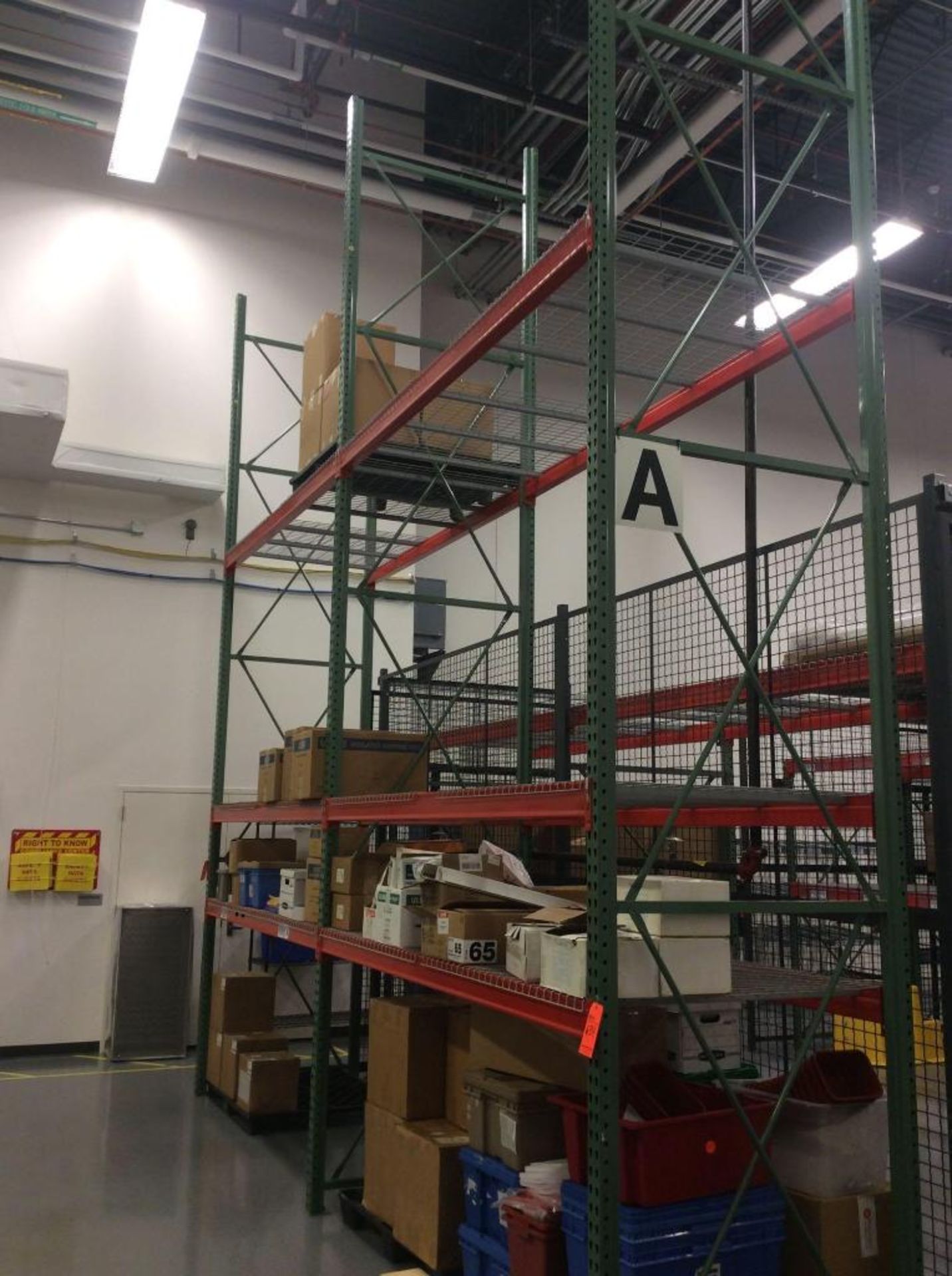 Lot of tear drop style pallet rack consisting of 2 sections including (3) uprights 20' high x 3" x 3 - Image 2 of 2