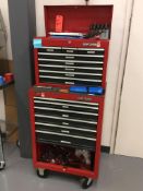 Craftsman portable 14 compartment tool chest with asst tools