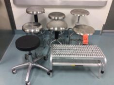 Lot of asst clean room stools and steps
