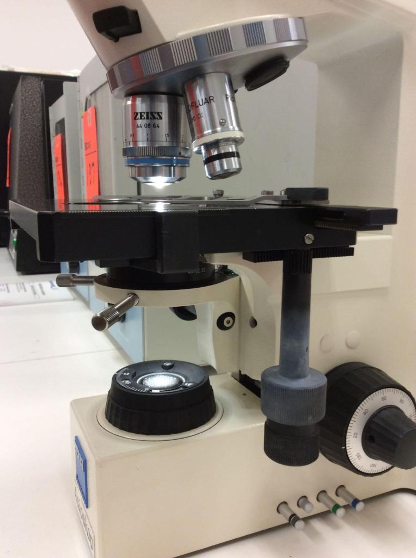Zeiss biology microscope, mn AXIOSKOP with (5) lens turrets with filters - Image 3 of 4