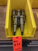 Lot of (5) CAT-40 ER32 2" shank bright finish through spindle coolant tool holders