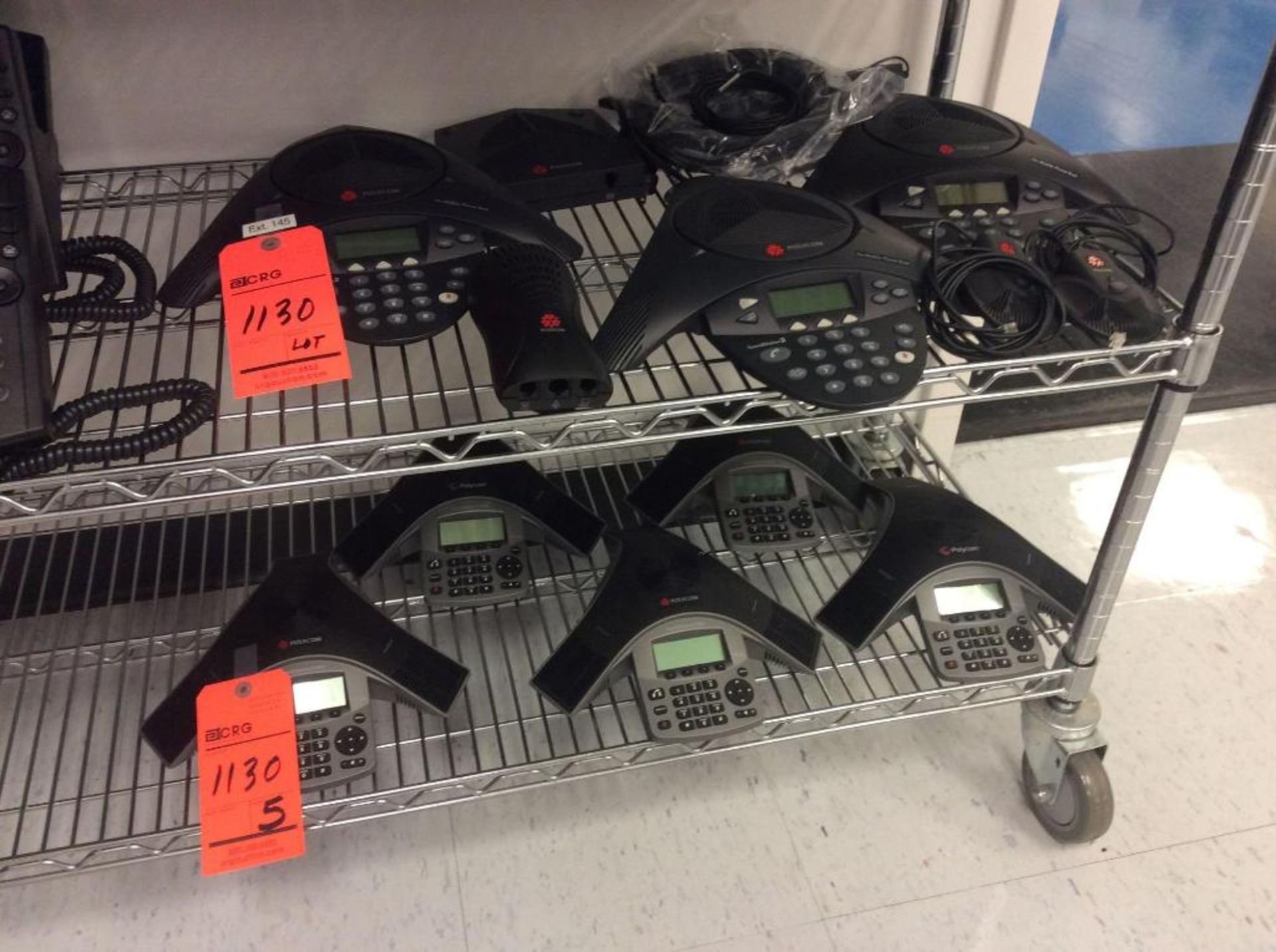 Lot of asst Polycom phone conferencing speakers and parts