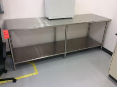 8' stainless steel work table