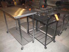 Lot of (9) asst. 2-tier wire carts