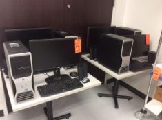 Lot of (4) Dell PC's with flatscreen monitors, keyboards and mouse (no harddrives)