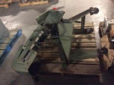 Lot - includes Johnson metal cutting band saw, and Bridgeport feeder components