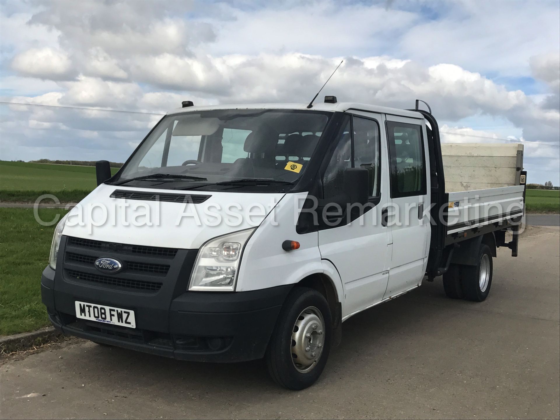 FORD TRANSIT 100 T350EF RWD 'DROPSIDE' (2008) '6 SEATER D/CAB - ELECTRIC TAIL-LIFT' - Image 2 of 25