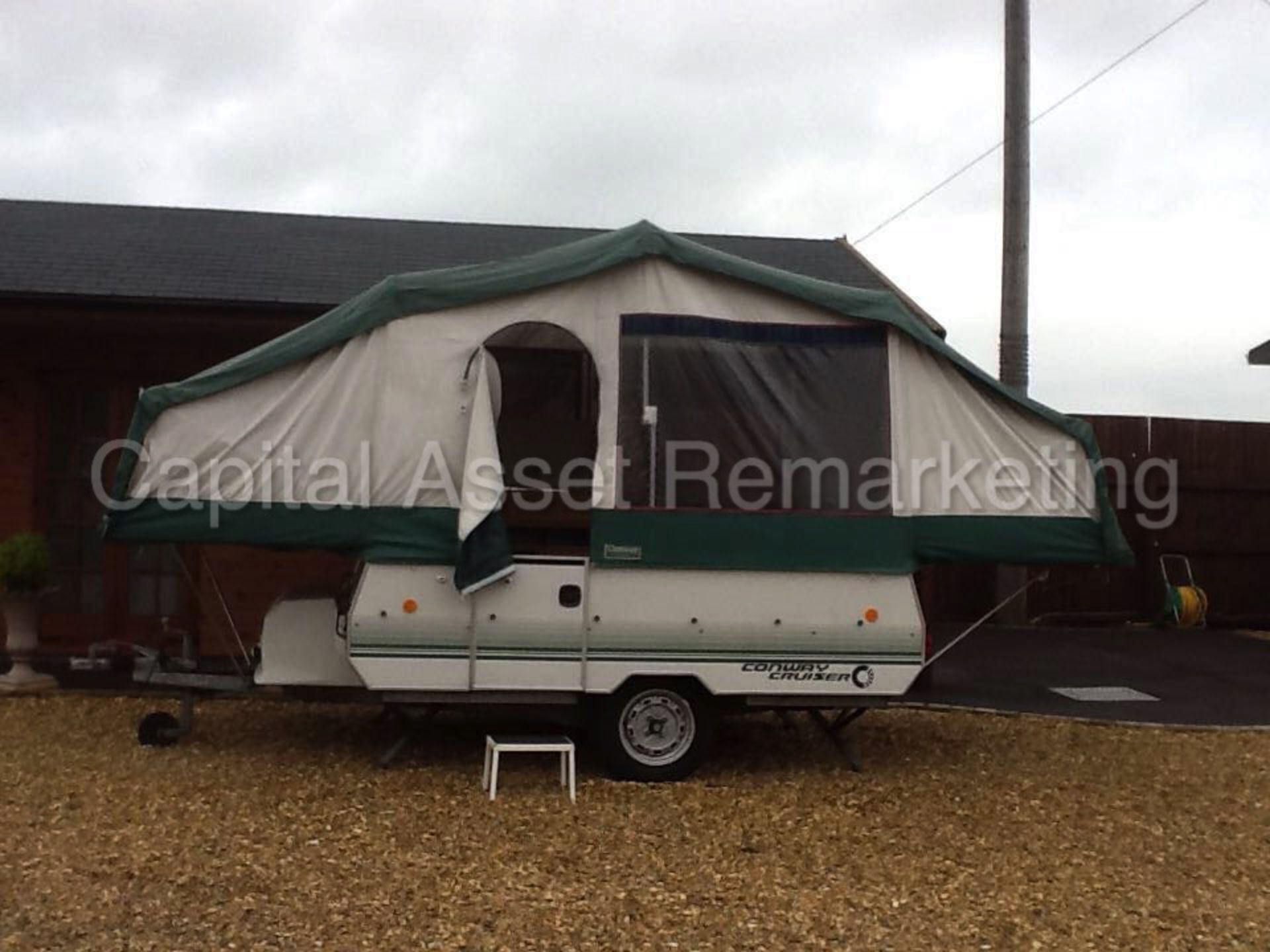 CONWAY CRUISER  6 BERTH 'LIGHTWEIGHT' TRAILER TENT SINGLE AXLE 2002 / 2003 MODEL VINYL GRAPHICS FULL