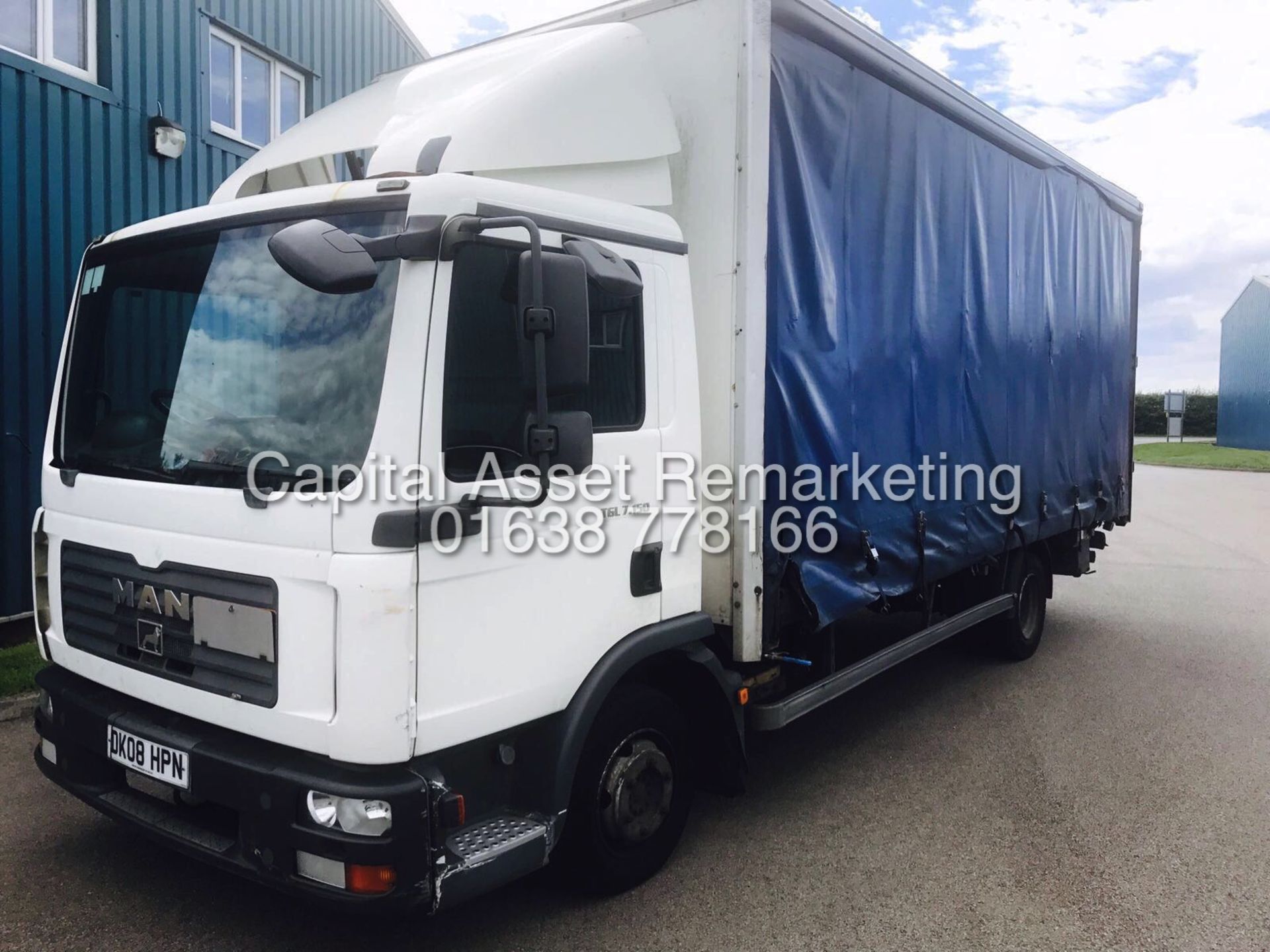 MAN TGL7 "150" 20 FOOT CURTAIN SIDE TRUCK (08 REG) PLATED UNTIL END OF FEB 2018 -TUCK AWAY TAIL LIFT - Image 2 of 14