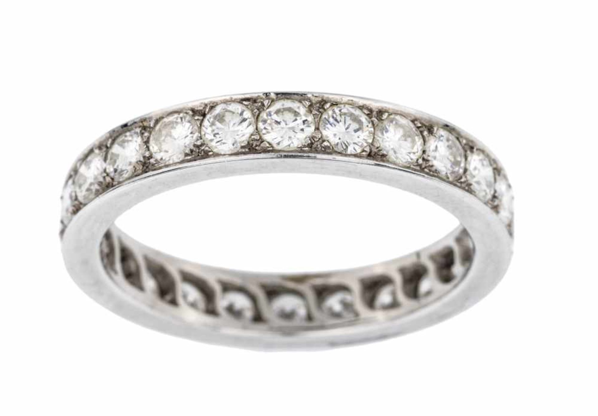 FEDE IN BRILLANTI| DIAMOND WEDDING RING Fede in oro bianco e brillanti ct 3,84, g 7,00. Misura - Bild 2 aus 2