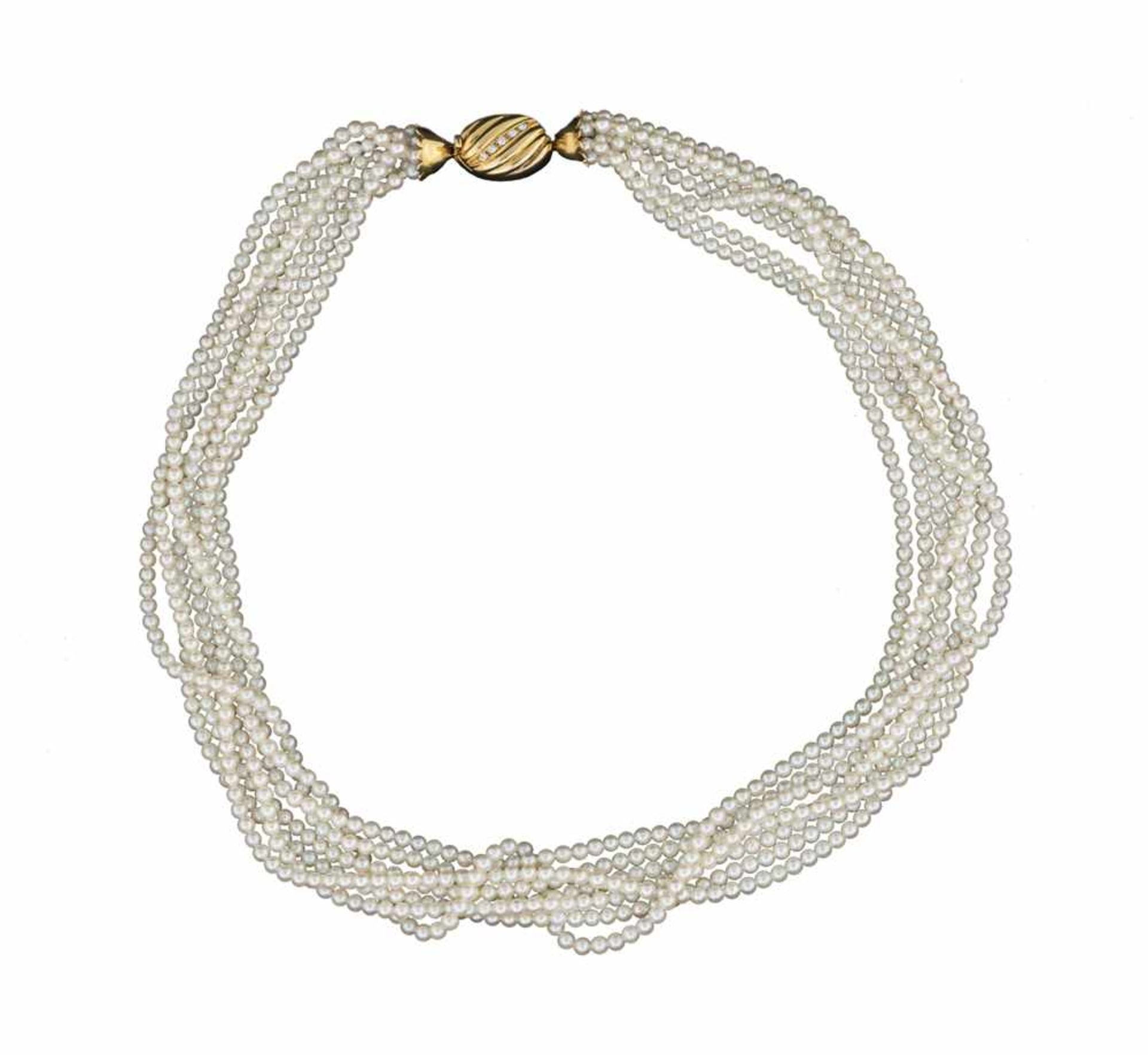 COLLANA CON SETTE FILI DI PERLE COLTIVATE| NECKLACE Collana con sette fili di perle coltivate