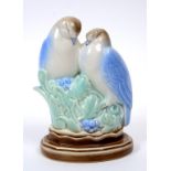 A Poole Pottery group, Love Birds, 808, with incised marks to base, 19.