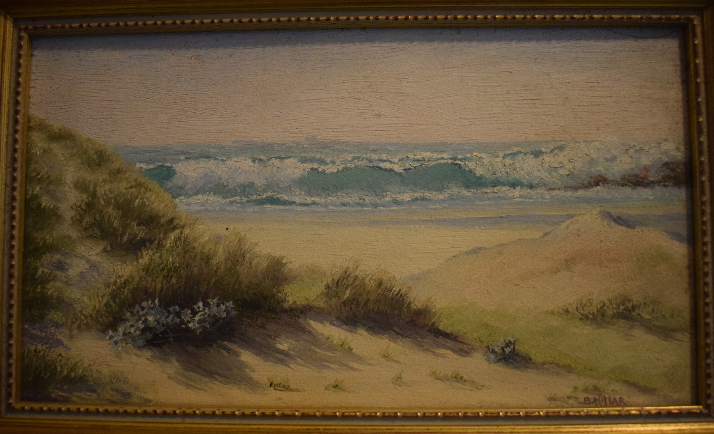 B Millar, Cornish seascape, oil on board, signed, 14 x 24 cm,