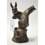 A Bottger earthenware figure, of a squirrel (minor chips),