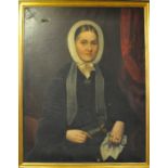 English school, 19th century, a portrait of a seated lady, oil on canvas,