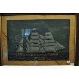 English school, 19th century, a naive study of a sailing ship,