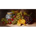C T Bale, a still life of fruit and game, oil on canvas, 28 x 59 cm,