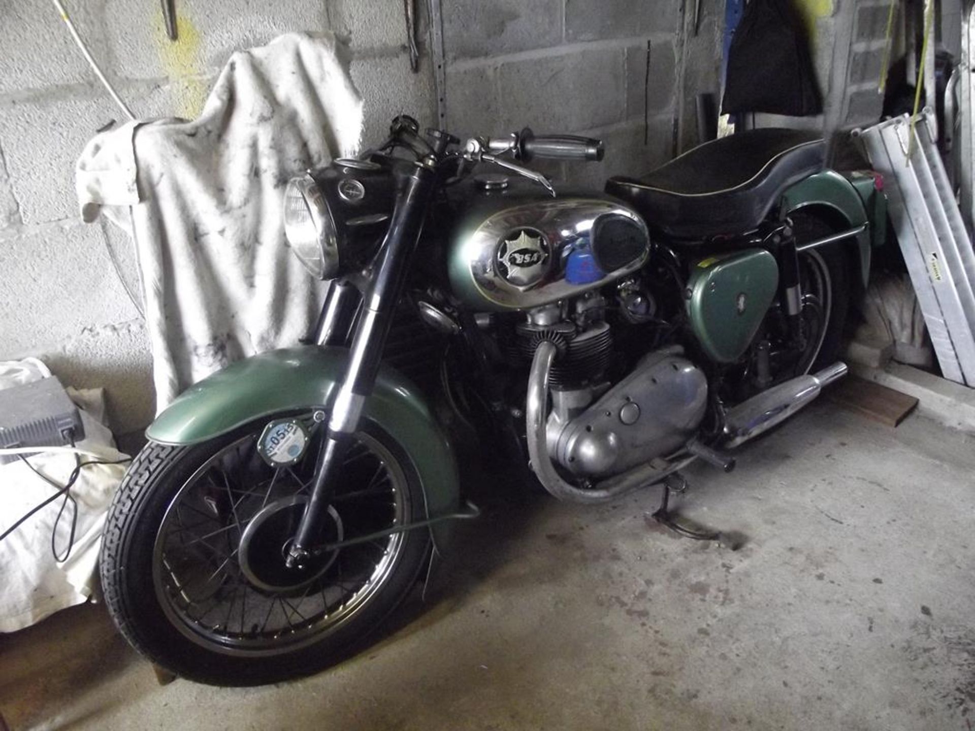 A 1960 BSA A7 Shooting Star, registration number SSK 675, frame number GA7 4693, green.