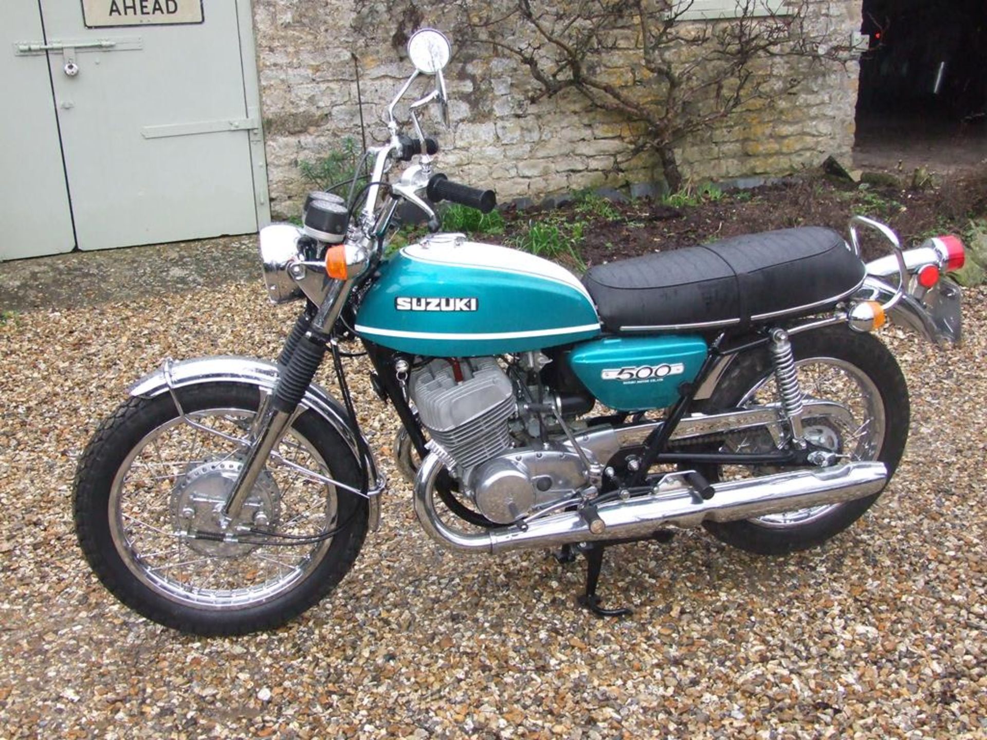 A 1971 Suzuki T500R, registration number BAX 219J, frame number T500-35849,