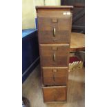 An oak filing cabinet, of four drawers,