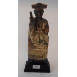 A Chinese polychrome carved wood figure,