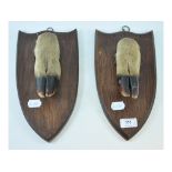 EXTRA LOT: A pair of deer slots, on oak