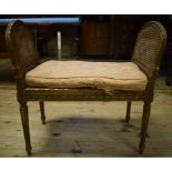 A Louis XVI style window seat, 76 cm wid