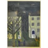 Manner of Mary Fedden, a moonlit street