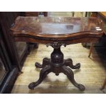 A Victorian burr walnut card table, with