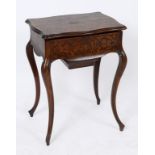 A French kingwood work table, profusely